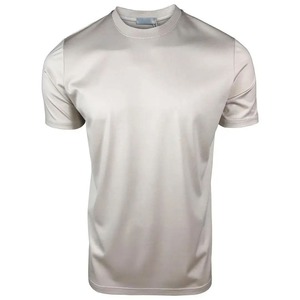 Lujo cuello redondo suave brillante en blanco doble mercerizado algodón hombres camisetas Fitness brillo doble mercerizado algodón hombres camisetas - Product Image 4
