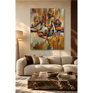 Impression sur toile Fida Cubist Women Figures aux tons terreux - Product Image 1