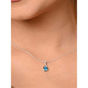 Collier pendentif CLARA Isla en argent sterling 925 rhodié, forme goutte d'eau, géométrique, animal, croix, diamant, tendance, fiançailles - Product Image 6