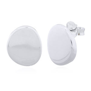 ต่างหูเงินแท้ทรงมินิมอลสำหรับผู้หญิง ดีไซน์เรขาคณิตรูปทรงออร์แกนิก เครื่องประดับออร์แกนิกที่ได้รับการรับรอง - Product Image 2