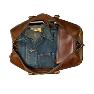 Bolsa de lona de cuero genuino de moda India Vintage, patrón de cinturón de equipaje de viaje impermeable con cierre de cremallera, cubierta de cuero PU - Product Image 1