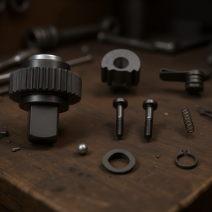 Llave de trinquete de liberación rápida Hazet con botón de presión, tornillos de palanca de cambio, resorte de compresión de bola y arandela de resorte - Product Image 3