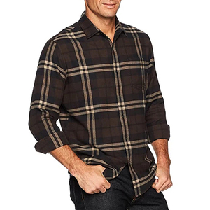 Winter Mens Plaid <b>Flannel</b> Cotton Shirts Thick Fleece <b>Jacket</b> Quilted Lined Long Sleeve Red Checkered Shirt for Man - Product Image 1