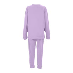 Ensemble sweatshirts et pantalons de survêtement pour femmes coupe ajustée de couleur violette ensemble de sweatshirts et pantalons de saison d'hiver à la mode - Product Image 2