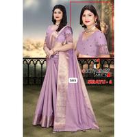 Sari en soie légère de qualité export, imprimé pailleté en relief, bordure simple, longueur ras du sol, lavable, séchage rapide, pour fêtes et occasions décontractées