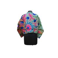 Veste sans manches moderne, simple et vintage, brodée à la main, en coton 100% tricoté, à manches longues, motif floral, écologique, respirante et naturelle