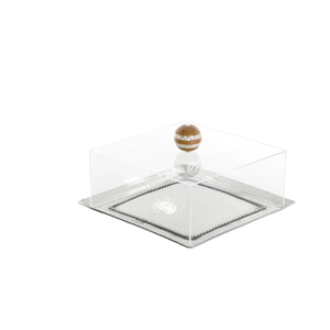 Lot de 2 plateaux à chocolat carrés en métal et acrylique pour ustensiles de cuisine de restaurant - Product Image 6