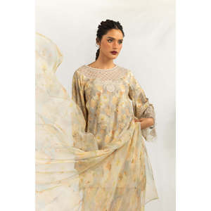 Conjunto de Traje de 3 Piezas para Mujer, Estampado en Cambray con Detalle Bordado IPSTD-77175 - Product Image 4