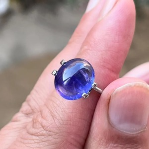 Anillo de Compromiso/Boda de Plata de Ley 925 de Estilo Clásico para Hombre Mehrajudin Gems, con Cabujón de Tanzanita Natural, Gema Fina, Regalo - Product Image 1