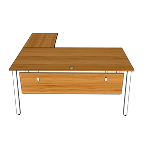 AtonBamboo L-shaped Folding Office <b>Desk</b> 160x160cm with Assembled Iron Legs & Drawer Plastic & Metal - Product Image 5