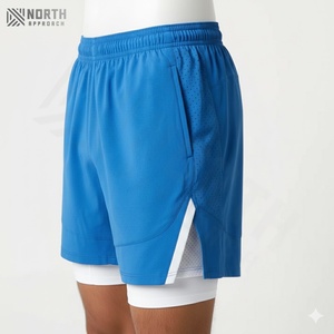 Pantalones Cortos Deportivos Casuales de Verano para Hombre, Estilo Vintage, Lavado Ácido, Poliéster/Algodón, Diseño Sólido, Secado Rápido, Estilo Desgastado - Product Image 5