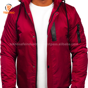 Chaqueta acolchada informal de gran tamaño cálida de nailon brillante de talla grande granate, nuevo diseño, logotipo personalizado, chaquetas acolchadas de invierno para hombre, servicio OEM - Product Image 6