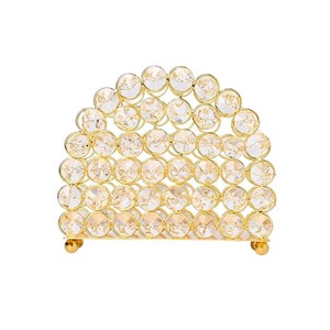Porte-serviettes en cristal de luxe distributeur de serviettes sur pied en métal pour la décoration de pièce maîtresse de Table de mariage de cuisine salle à manger - Product Image 3