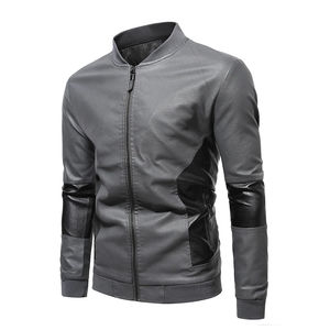 Chaquetas de Cuero PU para Hombre, Diseño Nuevo y Elegante, Mangas Largas, Cuello con Capucha, Chaqueta de Invierno Moderna de Lona, Logotipo Frontal Personalizado OEM - Product Image 2