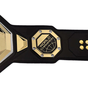 2025 Diseño personalizado WWE Campeonato Cinturones de lucha libre Sialkot Pakistán 4mm Placas de zinc Correa de cuero World Heavyweight Ronpex - Product Image 4
