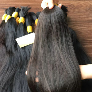 Extensions de cheveux humains vierges Remy vietnamiennes blondes droites 100% naturelles, blanchies, 100g en vrac, outil de coiffage organique - Product Image 1