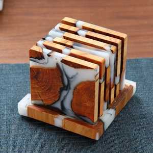 2021 dernière haute qualité en bois rond caboteur en gros en vrac pour Table Top boissons thé tasse tasse à café verre-tapis et tampons - Product Image 4