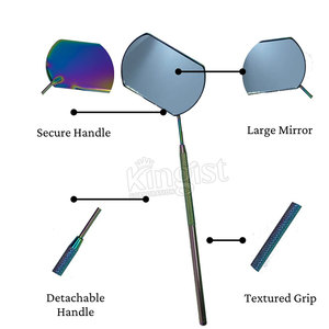 Pince à épiler russe professionnelle en acier inoxydable plaqué or et miroir, outil d'extension de cils avec logo personnalisé, emballée individuellement - Product Image 5