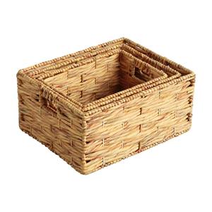 ชุดตะกร้าหวายถักมือ 3 ใบ ตะกร้าเก็บของทำมือ ขายส่ง เป็นมิตรกับสิ่งแวดล้อม ผลิตในเวียดนาม - Product Image 5