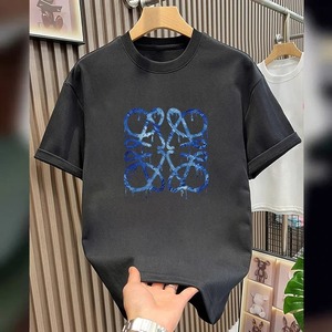 T-shirt en coton décontracté à manches courtes pour homme et femme, nouvelle marque de luxe 2025, logo tricoté, anti-rétrécissement, hauts d'été - Product Image 3