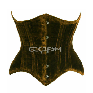 Corset sexy en velours bleu sarcelle à lacets sous la poitrine - Product Image 5