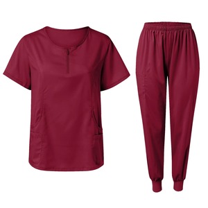 Haut et pantalon à col rond pour femmes Vêtements médicaux pour les soins dentaires et les soins infirmiers Ensembles de gommage uniformes - Product Image 6