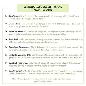 Aceite Esencial de Limoncillo 100% Puro Prensado en Frío, Aceite Corporal para Hidratar, Aclarar, Reafirmar y Nutrir con Ingredientes de Menta y Limón - Product Image 5