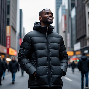 Vestes à bulles rembourrées à capuche pour hommes Vêtements d'extérieur décontractés à la mode Manteaux d'hiver matelassés pour hommes Vestes rembourrées à bouffant pour hommes - Product Image 5
