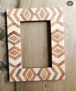 Design simple élégant fabriqué à la main en bois et os bois naturel et cadre Photo blanc taille personnalisée cadre Photo en bois décor à la maison - Product Image 5