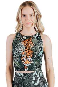 Conjunto de Yoga con estampado de talento Rawr para mujer OEM personalizado de gran tamaño, conjunto de dos piezas para mujer, mallas de cintura alta transpirables y que absorben el sudor - Product Image 5