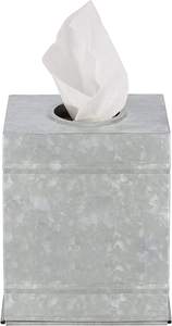 Porte-boîte à mouchoirs décoratif en acier galvanisé carré rustique - Product Image 5