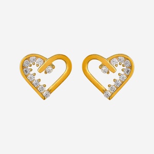 92.5 <b>Silver</b> <b>Stud</b> <b>Earrings</b> Heart Shaped 191573 for Gift - Product Image 1