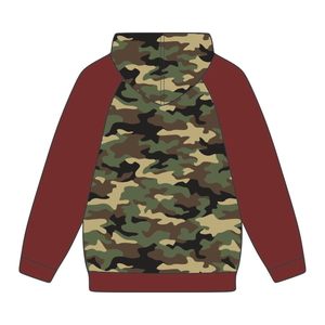 KAP Camo Pullover Hoodie Maroon mangas raglán mezcla de algodón fraternidad griega ropa personalizada Divine Nine HBCU ropa de calle griega - Product Image 3