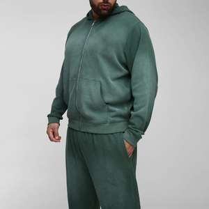 Ensemble sweat-shirt et pantalon droit unisexe avec logo personnalisé, sweat-shirt en coton lourd personnalisé, coupe ample et décontractée, survêtement pour homme - Product Image 1