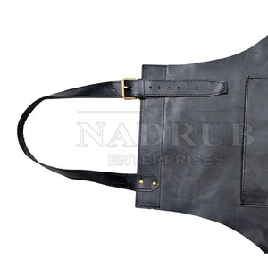 Premium Vintage Leather BBQ Cooking <b>Apron</b> <b>Waterproof</b> Custom Logo Option Duty Canvas Leather for Restaurant & Bar Uniforms - Product Image 4