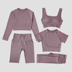 Yoga Set Seamless Women's Sportswear Workout Clothes Athletic Wear Gym Legging Fitness Bra Crop Top Long Sleeve Sports Suits - Product Image 3