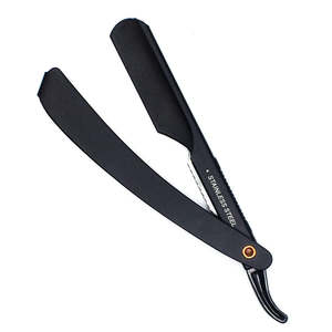 Rasoirs pour hommes élégants, personnalisés, de couleur noire, avec revêtement, demi-lame en acier inoxydable, rasoirs de barbier - Product Image 2