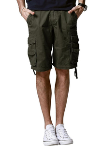 <b>Cargo</b> Jogger Shorts Men Mid 100% Cotton Solid Color Print Comfortable Casual Outdoor Fitness Gym Anti-Wrinkle Breathable - Product Image 6