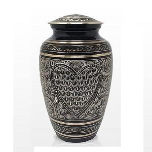 Urnes funéraires en laiton de haute qualité avec gravure complète urnes funéraires en métal fini de couleur or et noir pour cendres humaines - Product Image 4