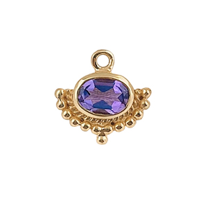 Pendentif Collet Améthyste Pierre de Naissance Forme Ovale Taille Normale 8x6mm Pierre Or 18K Vermeil Pendentif en Argent Sterling Charme Pierre de Naissance - Product Image 1
