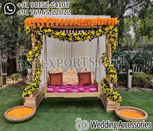 Outdoor Sangeet Stage Ceremony Golden Swing Arabian Theme Wedding Mehndi Night stage Jhula <b>set</b> Beautiful Jhula <b>set</b> Sydney Event - Product Image 2