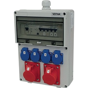 Caja de Distribución de Plástico para Montaje en Pared JGER DIREKT, Conexión por Tornillo M32, 2x CEE 16A, 4x 230V, Equipo de Alta Calidad - Product Image 1