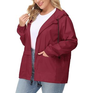 Chaqueta de lluvia de Río para mujer, chaqueta de lluvia larga con capucha para mujer, impermeable para exteriores, cortavientos con chaqueta vaquera con capucha - Product Image 2