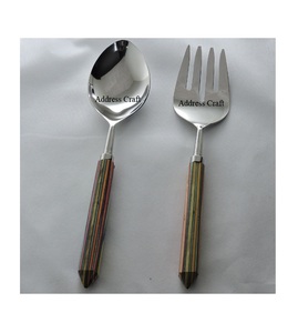 Newly Designed High-Grade Stainless Steel Salad Server Set Metal Cutlery Salad Tool Spoon Fork Set Kitchenware Homeware Cutlery - Product Image 4