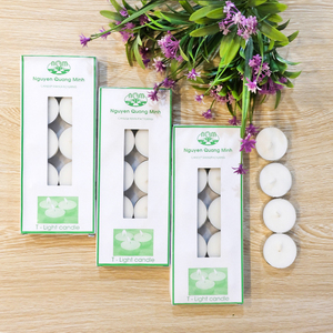 Juego de 10 velas de candelita sin perfume básicas personalizadas, entrega rápida desde Vietnam, decoración del hogar para iluminación de Año Nuevo, cera de Palma hecha - Product Image 1