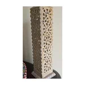 VAISHNAVI HANDICRAFTS GATEWAY – Tour d'encens indienne en pierre savonneuse faite à la main avec motif Jali, gamme économique, pour la décoration intérieure - Product Image 2