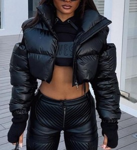 OEM Custom logo Bomblook Winter Thick Cotton Warm <b>Coat</b> Custom Women <b>Bubble</b> <b>Coats</b> Puffer Jacket - Product Image 5