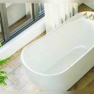 Baignoire autoportante ovale blanche 150 cm, style moderne, pour salle de bain, fournisseur en gros, prix d'usine - Product Image 6