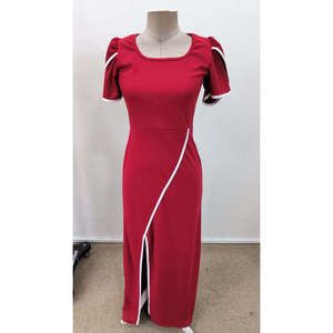 Vestido Elegante de Crepé para Mujer de Jane, con Cuello Cuadrado, Manga Corta y Detalle Cruzado, para Fiestas Formales y Eventos Especiales - Product Image 4