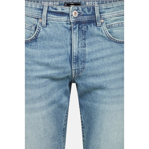 Jean en denim décontracté pour homme de haute qualité, coupe droite ample, taille mi-haute, en coton et élasthanne, délavage clair - Product Image 3